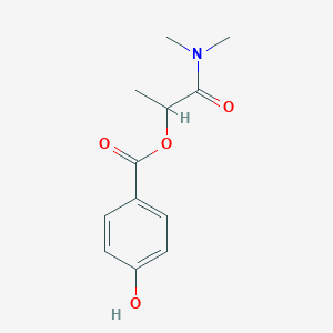 molecular formula C12H15NO4 B4055694 2-(dimethylamino)-1-methyl-2-oxoethyl 4-hydroxybenzoate 