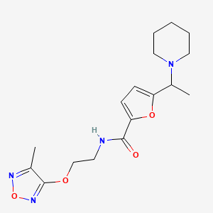 N-{2-[(4-methyl-1,2,5-oxadiazol-3-yl)oxy]ethyl}-5-(1-piperidin-1-ylethyl)-2-furamide