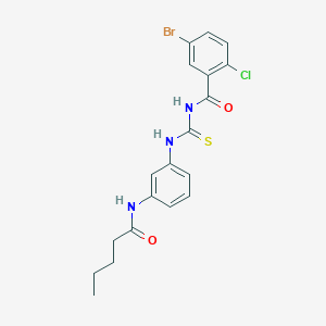 molecular formula C19H19BrClN3O2S B4055709 5-bromo-2-chloro-N-({[3-(pentanoylamino)phenyl]amino}carbonothioyl)benzamide 