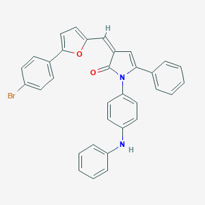 molecular formula C33H23BrN2O2 B405573 1-(4-anilinophenyl)-3-{[5-(4-bromophenyl)-2-furyl]methylene}-5-phenyl-1,3-dihydro-2H-pyrrol-2-one 