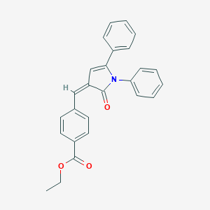 molecular formula C26H21NO3 B405576 ethyl 4-[(2-oxo-1,5-diphenyl-1,2-dihydro-3H-pyrrol-3-ylidene)methyl]benzoate 