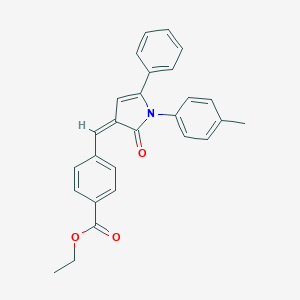 molecular formula C27H23NO3 B405577 ethyl 4-{[1-(4-methylphenyl)-2-oxo-5-phenyl-1,2-dihydro-3H-pyrrol-3-ylidene]methyl}benzoate 