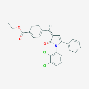 molecular formula C26H19Cl2NO3 B405578 ethyl 4-{[1-(2,3-dichlorophenyl)-2-oxo-5-phenyl-1,2-dihydro-3H-pyrrol-3-ylidene]methyl}benzoate 