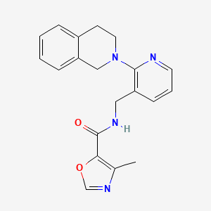 molecular formula C20H20N4O2 B4055794 N-{[2-(3,4-dihydro-2(1H)-isoquinolinyl)-3-pyridinyl]methyl}-4-methyl-1,3-oxazole-5-carboxamide 