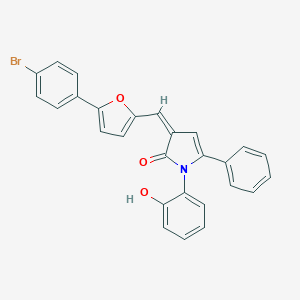 molecular formula C27H18BrNO3 B405580 3-{[5-(4-bromophenyl)-2-furyl]methylene}-1-(2-hydroxyphenyl)-5-phenyl-1,3-dihydro-2H-pyrrol-2-one 