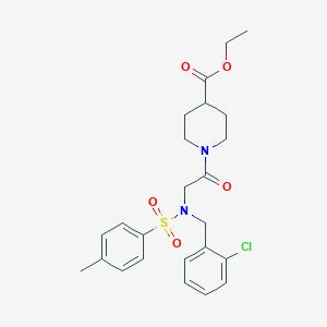 molecular formula C24H29ClN2O5S B4055833 ethyl 1-{N-(2-chlorobenzyl)-N-[(4-methylphenyl)sulfonyl]glycyl}-4-piperidinecarboxylate 