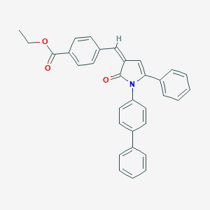 molecular formula C32H25NO3 B405586 ethyl 4-[(1-[1,1'-biphenyl]-4-yl-2-oxo-5-phenyl-1,2-dihydro-3H-pyrrol-3-ylidene)methyl]benzoate 