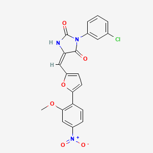 3-(3-chlorophenyl)-5-{[5-(2-methoxy-4-nitrophenyl)-2-furyl]methylene}-2,4-imidazolidinedione