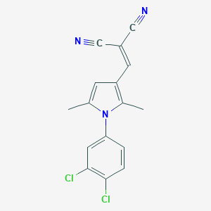 molecular formula C16H11Cl2N3 B405588 2-{[1-(3,4-dichlorophenyl)-2,5-dimethyl-1H-pyrrol-3-yl]methylene}malononitrile 