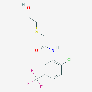 N-[2-chloro-5-(trifluoromethyl)phenyl]-2-[(2-hydroxyethyl)sulfanyl]acetamide