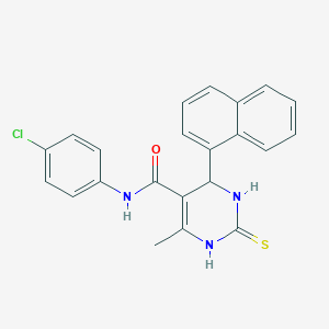 molecular formula C22H18ClN3OS B405590 N-(4-chlorophenyl)-6-methyl-4-(1-naphthyl)-2-thioxo-1,2,3,4-tetrahydro-5-pyrimidinecarboxamide 