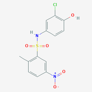 molecular formula C13H11ClN2O5S B4055905 N-(3-chloro-4-hydroxyphenyl)-2-methyl-5-nitrobenzenesulfonamide 