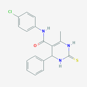 molecular formula C18H16ClN3OS B405591 N-(4-chlorophenyl)-6-methyl-4-phenyl-2-thioxo-1,2,3,4-tetrahydro-5-pyrimidinecarboxamide CAS No. 312735-12-9