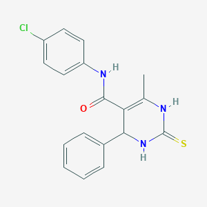 molecular formula C18H16ClN3OS B405591 N-(4-氯苯基)-6-甲基-4-苯基-2-硫代-1,2,3,4-四氢-5-嘧啶甲酰胺 CAS No. 312735-12-9