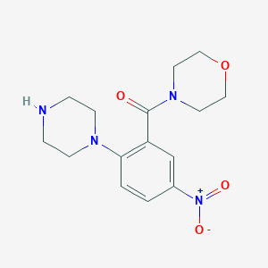 molecular formula C15H20N4O4 B4055913 4-[5-nitro-2-(1-piperazinyl)benzoyl]morpholine 