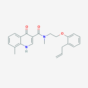 molecular formula C23H24N2O3 B4055928 N-[2-(2-allylphenoxy)ethyl]-N,8-dimethyl-4-oxo-1,4-dihydroquinoline-3-carboxamide 