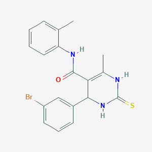 molecular formula C19H18BrN3OS B405593 4-(3-bromophenyl)-6-methyl-N-(2-methylphenyl)-2-thioxo-1,2,3,4-tetrahydropyrimidine-5-carboxamide 