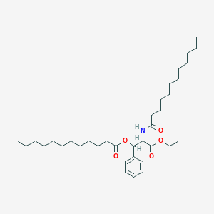 molecular formula C35H59NO5 B405594 [2-(Dodecanoylamino)-3-ethoxy-3-oxo-1-phenylpropyl] dodecanoate 