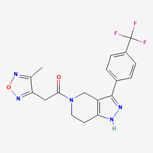 2-(4-Methyl-1,2,5-oxadiazol-3-yl)-1-[3-[4-(trifluoromethyl)phenyl]-1,4,6,7-tetrahydropyrazolo[4,3-c]pyridin-5-yl]ethanone