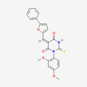 molecular formula C23H18N2O5S B4055946 1-(2,4-dimethoxyphenyl)-5-[(5-phenyl-2-furyl)methylene]-2-thioxodihydro-4,6(1H,5H)-pyrimidinedione 