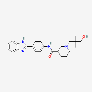 N-[4-(1H-benzimidazol-2-yl)phenyl]-1-(3-hydroxy-2,2-dimethylpropyl)-3-piperidinecarboxamide