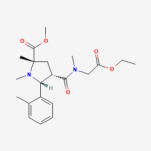 molecular formula C21H30N2O5 B4055970 甲基 (2S*,4S*,5R*)-4-{[(2-乙氧基-2-氧代乙基)(甲基)氨基]羰基}-1,2-二甲基-5-(2-甲苯基)-2-吡咯烷甲酸酯 