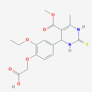 molecular formula C17H20N2O6S B4055974 {2-ethoxy-4-[5-(methoxycarbonyl)-6-methyl-2-thioxo-1,2,3,4-tetrahydro-4-pyrimidinyl]phenoxy}acetic acid 