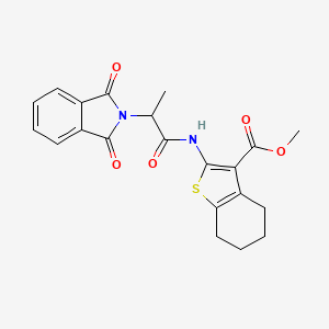 molecular formula C21H20N2O5S B4055981 methyl 2-{[2-(1,3-dioxo-1,3-dihydro-2H-isoindol-2-yl)propanoyl]amino}-4,5,6,7-tetrahydro-1-benzothiophene-3-carboxylate 