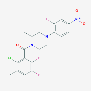 (2-Chloro-5,6-difluoro-3-methylphenyl)-[4-(2-fluoro-4-nitrophenyl)-2-methylpiperazin-1-yl]methanone