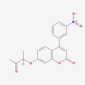 molecular formula C19H15NO6 B4056039 4-(3-nitrophenyl)-7-[(3-oxobutan-2-yl)oxy]-2H-chromen-2-one 