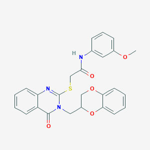 molecular formula C26H23N3O5S B4056040 2-{[3-(2,3-dihydro-1,4-benzodioxin-2-ylmethyl)-4-oxo-3,4-dihydro-2-quinazolinyl]thio}-N-(3-methoxyphenyl)acetamide 