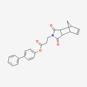 molecular formula C24H21NO4 B4056051 4-biphenylyl 3-(3,5-dioxo-4-azatricyclo[5.2.1.0~2,6~]dec-8-en-4-yl)propanoate 