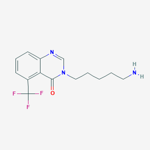 molecular formula C14H16F3N3O B4056059 3-(5-氨基戊基)-5-(三氟甲基)喹唑啉-4(3H)-酮 