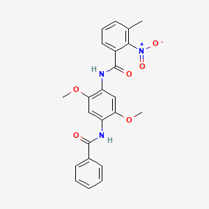 molecular formula C23H21N3O6 B4056067 N-[4-(benzoylamino)-2,5-dimethoxyphenyl]-3-methyl-2-nitrobenzamide 