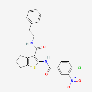 molecular formula C23H20ClN3O4S B4056069 2-[(4-chloro-3-nitrobenzoyl)amino]-N-(2-phenylethyl)-5,6-dihydro-4H-cyclopenta[b]thiophene-3-carboxamide 