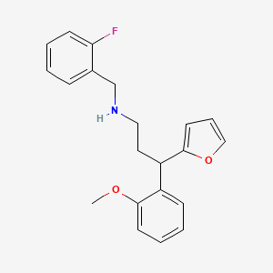 molecular formula C21H22FNO2 B4056081 (2-fluorobenzyl)[3-(2-furyl)-3-(2-methoxyphenyl)propyl]amine 