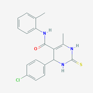 4-(4-CHLOROPHENYL)-6-METHYL-N~5~-(2-METHYLPHENYL)-2-THIOXO-1,2,3,4-TETRAHYDRO-5-PYRIMIDINECARBOXAMIDE