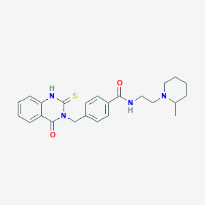 N-[2-(2-methyl-1-piperidinyl)ethyl]-4-[(4-oxo-2-thioxo-1,4-dihydro-3(2H)-quinazolinyl)methyl]benzamide