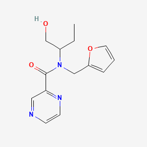 molecular formula C14H17N3O3 B4056148 N-(2-furylmethyl)-N-[1-(hydroxymethyl)propyl]-2-pyrazinecarboxamide 