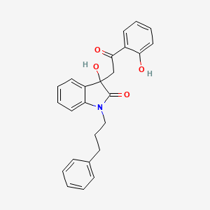 molecular formula C25H23NO4 B4056152 3-羟基-3-[2-(2-羟基苯基)-2-氧代乙基]-1-(3-苯基丙基)-1,3-二氢-2H-吲哚-2-酮 