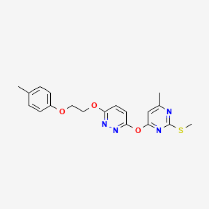 molecular formula C19H20N4O3S B4056169 3-{[6-甲基-2-(甲硫基)-4-嘧啶基]氧基}-6-[2-(4-甲基苯氧基)乙氧基]哒嗪 