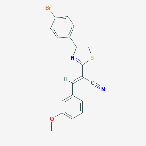 molecular formula C19H13BrN2OS B405617 2-[4-(4-Bromophenyl)-1,3-thiazol-2-yl]-3-(3-methoxyphenyl)acrylonitrile 