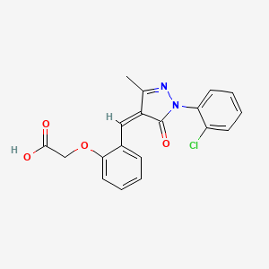 2-[2-[(Z)-[1-(2-chlorophenyl)-3-methyl-5-oxopyrazol-4-ylidene]methyl]phenoxy]acetic acid