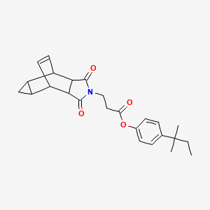 molecular formula C25H29NO4 B4056184 4-(1,1-二甲基丙基)苯基 3-(3,5-二氧代-4-氮杂四环[5.3.2.0~2,6~.0~8,10~]十二-11-烯-4-基)丙酸酯 