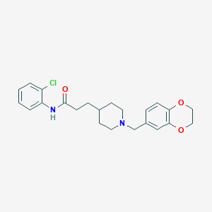 molecular formula C23H27ClN2O3 B4056197 N-(2-chlorophenyl)-3-[1-(2,3-dihydro-1,4-benzodioxin-6-ylmethyl)-4-piperidinyl]propanamide 