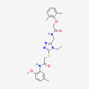 molecular formula C25H31N5O4S B4056202 2-(2,6-dimethylphenoxy)-N-{[4-ethyl-5-({2-[(2-methoxy-5-methylphenyl)amino]-2-oxoethyl}thio)-4H-1,2,4-triazol-3-yl]methyl}acetamide 