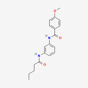 molecular formula C19H22N2O3 B4056208 4-甲氧基-N-[3-(戊酰氨基)苯基]苯甲酰胺 