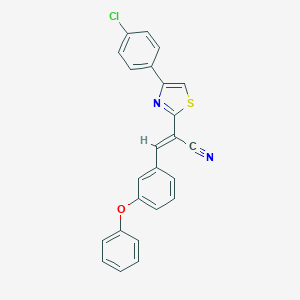 molecular formula C24H15ClN2OS B405622 2-[4-(4-Chlorophenyl)-1,3-thiazol-2-yl]-3-(3-phenoxyphenyl)acrylonitrile 