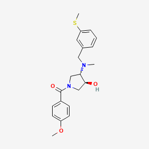 molecular formula C21H26N2O3S B4056236 (3S*,4S*)-1-(4-methoxybenzoyl)-4-{methyl[3-(methylthio)benzyl]amino}-3-pyrrolidinol 