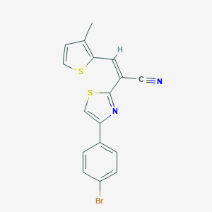 molecular formula C17H11BrN2S2 B405624 (Z)-2-(4-(4-bromophenyl)thiazol-2-yl)-3-(3-methylthiophen-2-yl)acrylonitrile CAS No. 332175-27-6